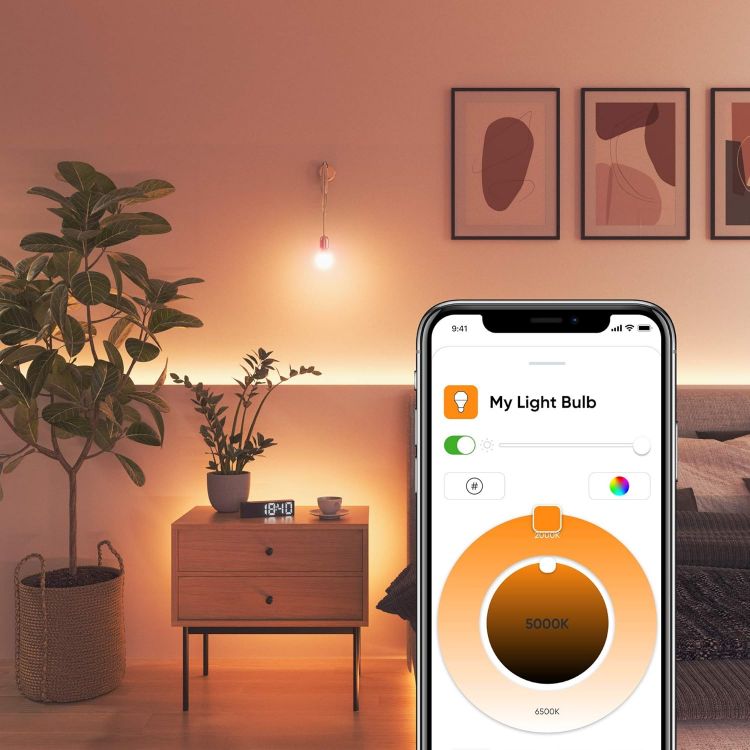 Picture of Essentials B22 LED Bulbs, Pack of 3 RGBW Dimmable Smart Bulbs - Thread & Bluetooth Colour Changing Light Bulbs, Works with Google Assistant Apple HomeKit, for Room Decor & Gaming