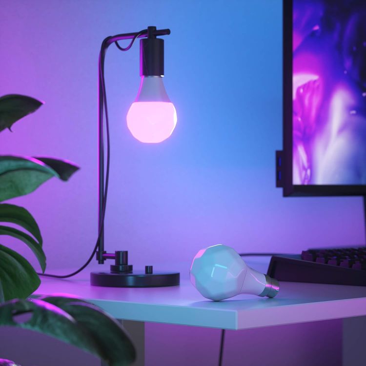 Picture of Essentials B22 LED Bulbs, Pack of 3 RGBW Dimmable Smart Bulbs - Thread & Bluetooth Colour Changing Light Bulbs, Works with Google Assistant Apple HomeKit, for Room Decor & Gaming