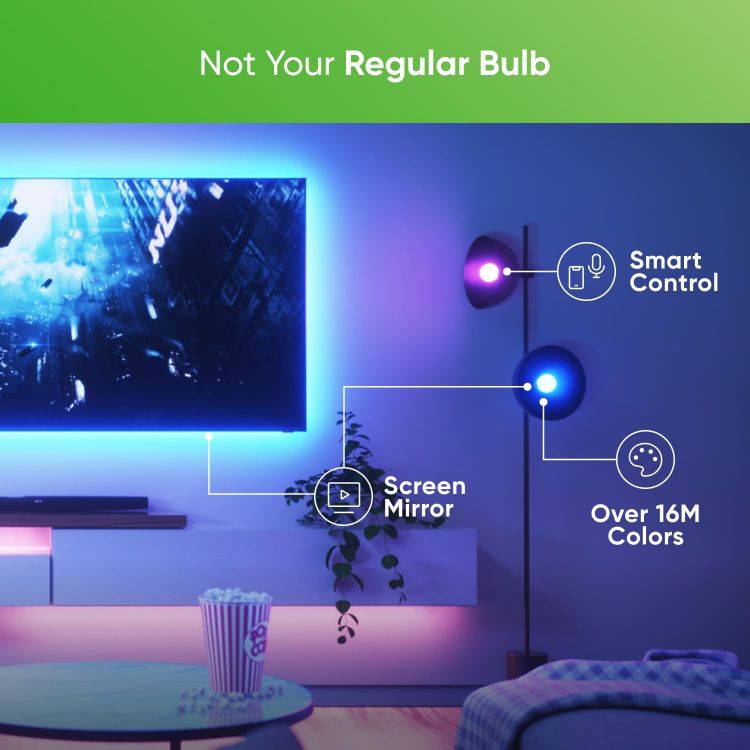Picture of Essentials Smart A19 Bulb 800Lm White 2700K-6500K 120V-240V E27 V2 UK 3PK