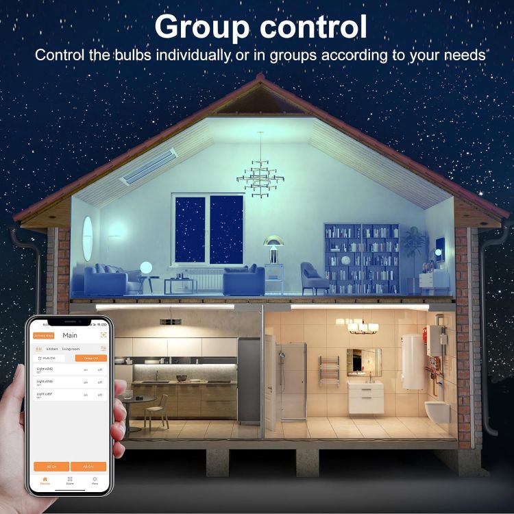 Picture of Alexa Light Bulbs 130W Equivalent, 12W E27 Bluetooth Smart Bulb Warm White to Daylight Dimmable, Light Bulb Screw with Timer & APP Control for Bedroom Living Room, A60 LED Bulb (2 Pack) [Energy Class E]