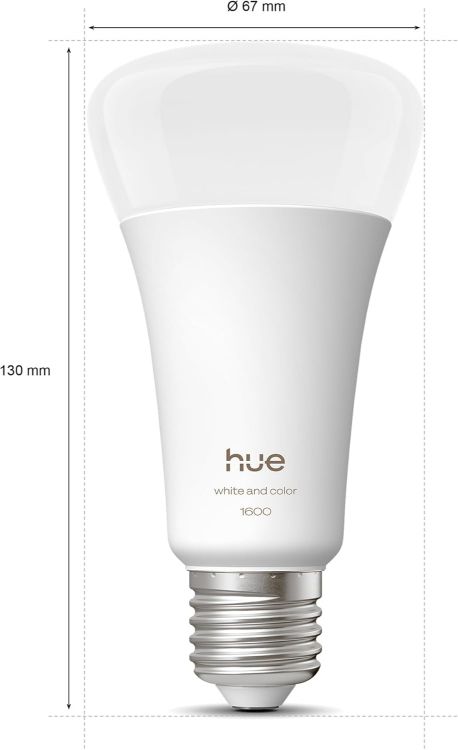 Picture of Smart A67 LED Bulb, White and Color Ambiance, E27 Base, 11.8W, Full Spectrum Light 1000K-20000K, 1600 LM, Dimmable Mood Lighting, Smart Lighting Works with Alexa, Google, and Apple, 1 Pack
