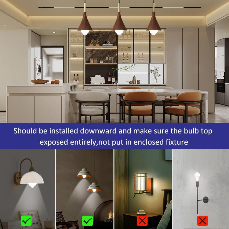 Picture of PIR Motion Sensor LED Bulbs 9W, BC B22 Bayonet Light Bulbs Cool White 6500K, Equivalent 60W, Auto On/Off B22 Motion Sensor Light Bulb for Garage, Stairs, Hallway, 2 Pack [Energy Class F]