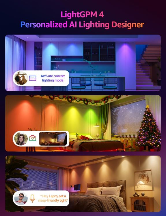 Picture of BG1 AI GU10 Smart Bulb, 400lm Dimmable WiFi Smart GU10 LED Spotlight Bulbs, Music Sync, Works with Alexa & Google, RGB Colour Changing & Tunable White, Personalized AI Lighting Designer, 1-Pack [Energy Class F]