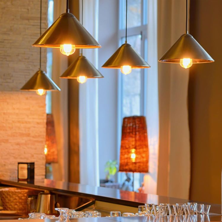 Picture of Vintage Edison Light Bulbs E27 Base, ST58 Warm White 2500K, Antique Retro Amber Glass Lamp 700LM, Screw LED Filament Decorative Bulb Squirrel Cage, 6W Equivalent to 60W, Non-dimmable, Pack of 5 [Energy Class E]