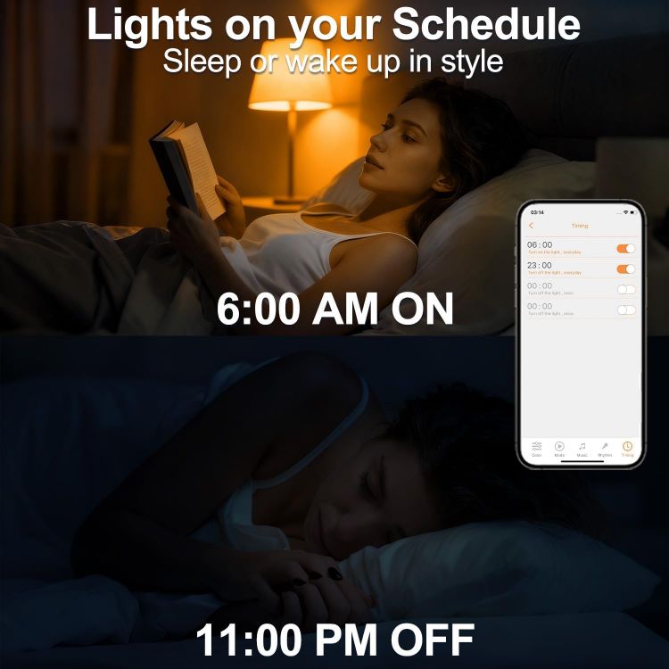 Picture of Colour Changing LED Light Bulb B22 Work with Alexa, 10W RGBW, Sync to Music, Multi-Color 60 Watt Equivalent (4 Pack) [Energy Class E]