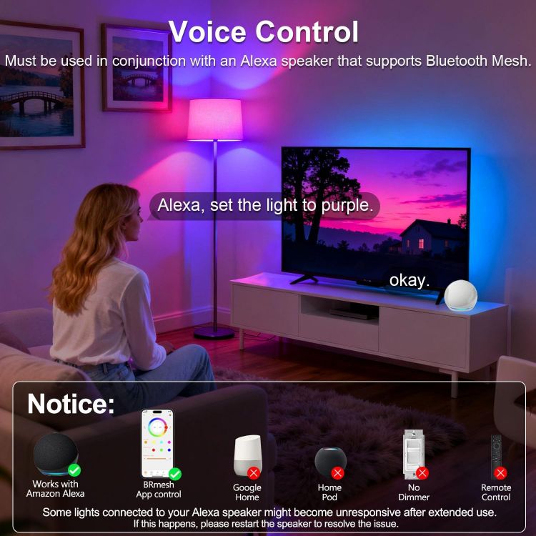 Picture of Colour Changing LED Light Bulb B22 Work with Alexa, 10W RGBW, Sync to Music, Multi-Color 60 Watt Equivalent (4 Pack) [Energy Class E]