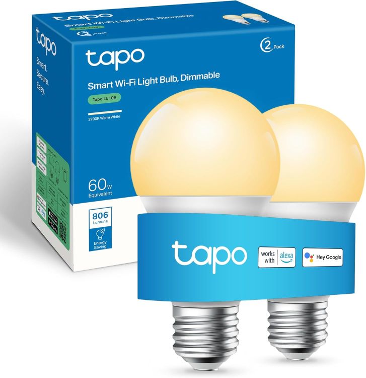 Picture of L510E (2-Pack) E27 Smart Bulb, Alexa Light Bulb, WiFi Smart Light Bulb, Dimmable, 8.3W (60W), Schedule & Timer, Away Mode, Energy Saving, Preset for Convenience, Voice Control with Alexa & Google