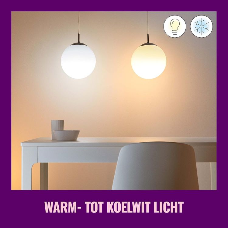 Picture of Tunable White [E27 Edison Screw] Smart Connected WiFi Light Bulb. 60W Warm to Cool White Light, App Control for Home Indoor Lighting, Livingroom, Bedroom. [Energy Class E]