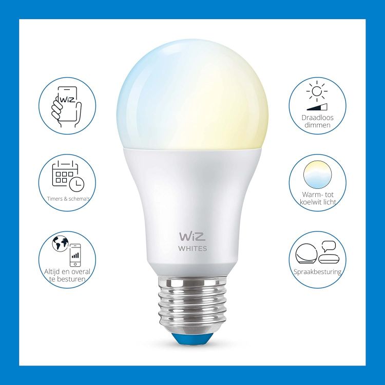 Picture of Tunable White [E27 Edison Screw] Smart Connected WiFi Light Bulb. 60W Warm to Cool White Light, App Control for Home Indoor Lighting, Livingroom, Bedroom. [Energy Class E]