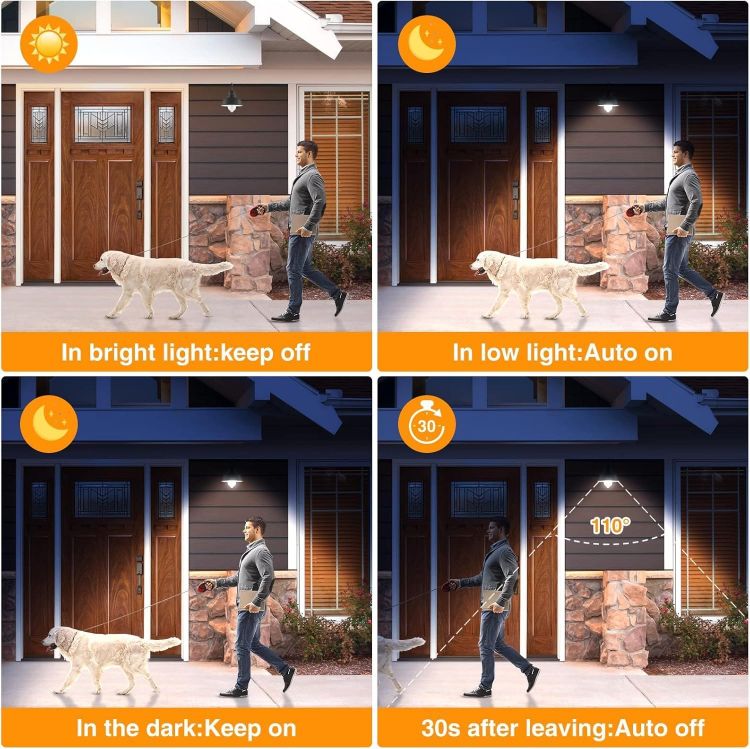 Picture of Motion Sensor Light Bulb - 4 Pack 12W B22 Smart Light Bulbs PIR Motion LED Bulb Auto On/Off Bayonet Smart Life Bulb for Stairs Garage Basement Corridor (Cool White 6000K) (Z-4341037)