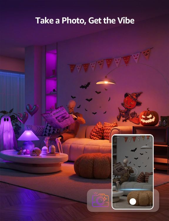 Picture of BP1 AI Smart Bulb E14 RGBWW, Works with Alexa & Google Assistant, Music Sync, Colour Changing, 4.9W = 40W, 470lm Dimmable, App Voice Control, Personalized AI Lighting Designer, Pack of 2 [Energy Class F]