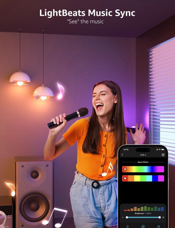 Picture of BP1 AI Smart Bulb E14 RGBWW, Works with Alexa & Google Assistant, Music Sync, Colour Changing, 4.9W = 40W, 470lm Dimmable, App Voice Control, Personalized AI Lighting Designer, Pack of 2 [Energy Class F]