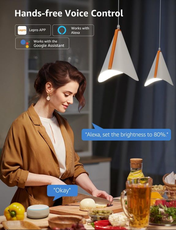 Picture of BP1 AI Smart Bulb E14 RGBWW, Works with Alexa & Google Assistant, Music Sync, Colour Changing, 4.9W = 40W, 470lm Dimmable, App Voice Control, Personalized AI Lighting Designer, Pack of 2 [Energy Class F]