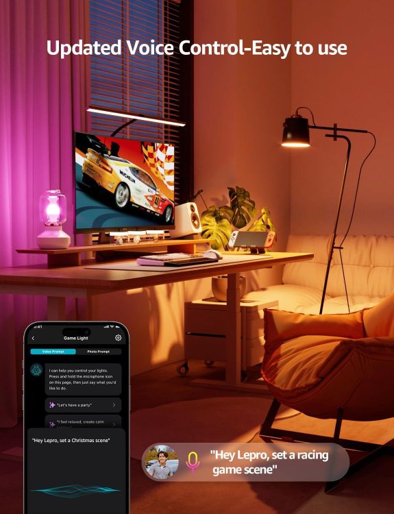 Picture of BP1 AI Smart Bulb E14 RGBWW, Works with Alexa & Google Assistant, Music Sync, Colour Changing, 4.9W = 40W, 470lm Dimmable, App Voice Control, Personalized AI Lighting Designer, Pack of 2 [Energy Class F]