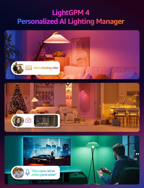 Picture of BP1 AI Smart Bulb E14 RGBWW, Works with Alexa & Google Assistant, Music Sync, Colour Changing, 4.9W = 40W, 470lm Dimmable, App Voice Control, Personalized AI Lighting Designer, Pack of 2 [Energy Class F]