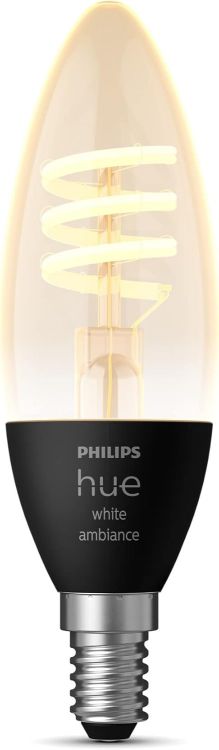 Picture of Filament Candle White Ambiance LED Smart Light Bulb [E14 Small Edison Screw], for Indoor Home Lighting. Bedroom, Livingroom and Dining