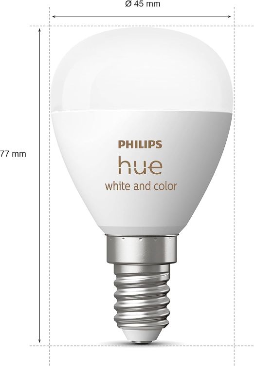 Picture of White and Colour Ambiance Luster Smart LED Light Bulb 1 Pack [E14 Edison Screw] for Indoor Home Lighting, Livingroom, Bedroom