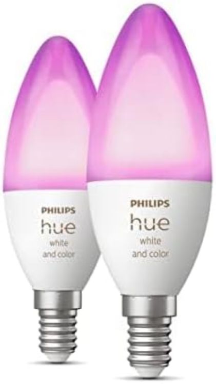 Picture of 5.3W B39 E14 Smart Colour LED Bulb 2 Pack RGB Dimmable Smart Lighting