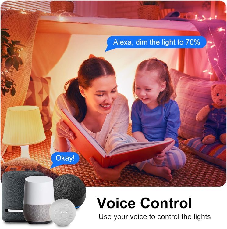 Picture of Screw Smart Bulb, 15W(100W) WiFi Light Bulbs E27, Colour Changing and Tunable White, Compatible with Alexa and Google Home, 1500 Lumens, Remote Control by APP, No Hub Required (Pack of 1)