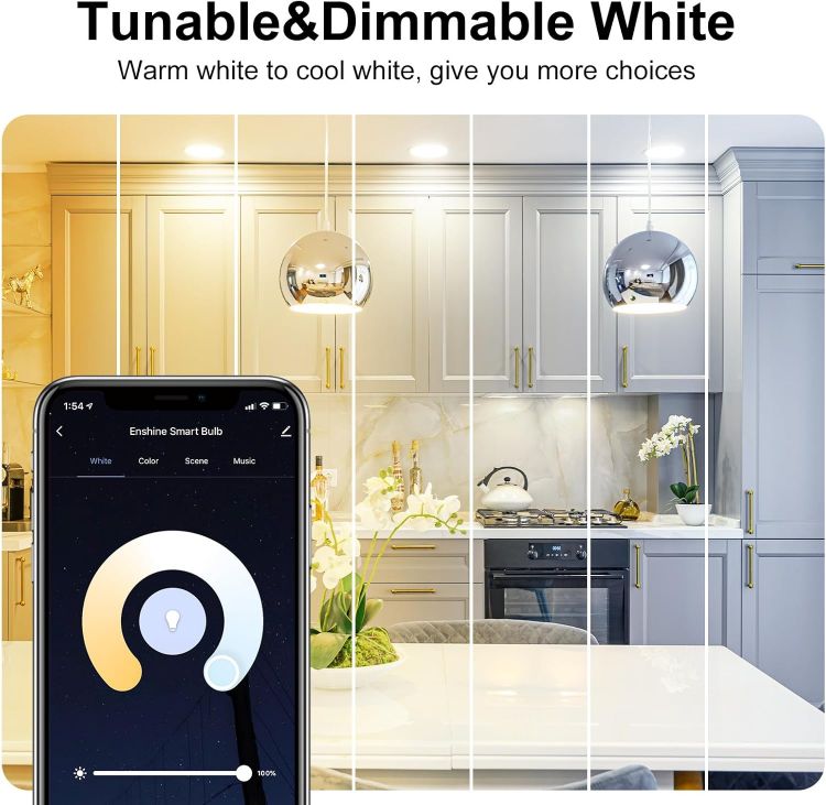 Picture of Screw Smart Bulb, 15W(100W) WiFi Light Bulbs E27, Colour Changing and Tunable White, Compatible with Alexa and Google Home, 1500 Lumens, Remote Control by APP, No Hub Required (Pack of 1)