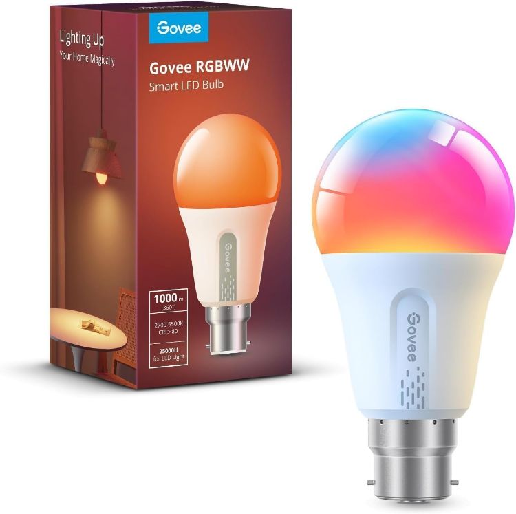 Picture of Smart Bulb RGBWW, 1000lm Wi-Fi LED Bulbs B22, Smart Light Dimmable, DIY 16 Million Color, 64 Dynamic Scenes, Compatible with Alexa, Google Assistant, Matter, 1 Pack [Energy Class E]