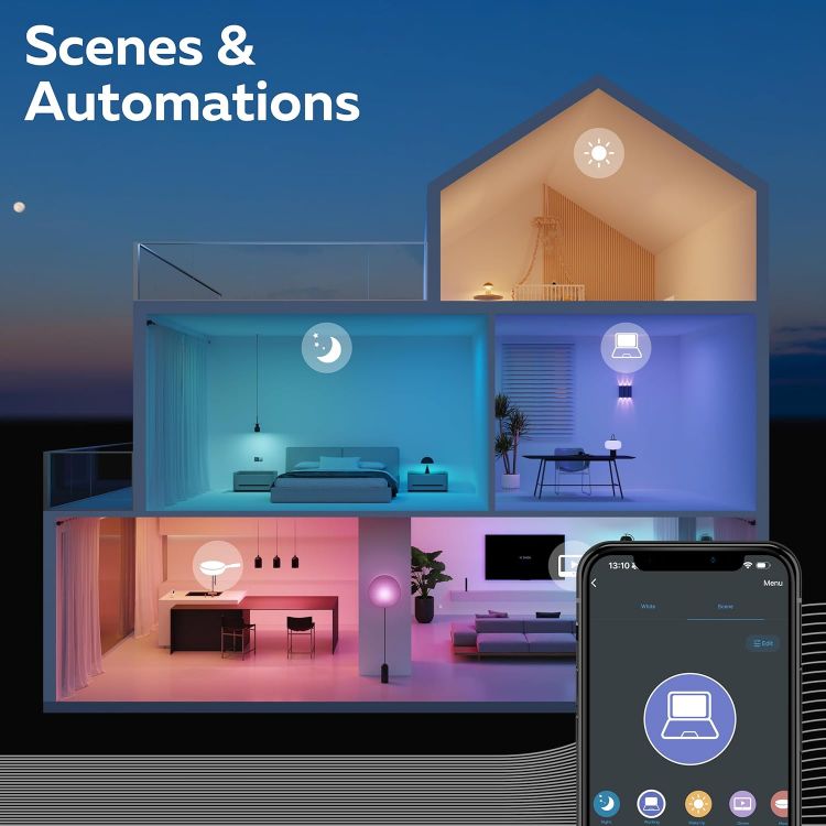 Picture of Smart LED Bulb Bayonet B22, WiFi LED A60 Bulb, Warm White Light, App and Works with Amazon Alexa and Google Home, 9.4W [Energy Class F]