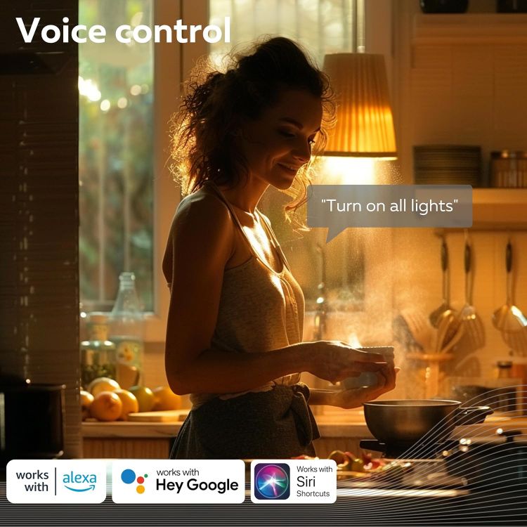 Picture of Smart LED Bulb Bayonet B22, WiFi LED A60 Bulb, Warm White Light, App and Works with Amazon Alexa and Google Home, 9.4W [Energy Class F]