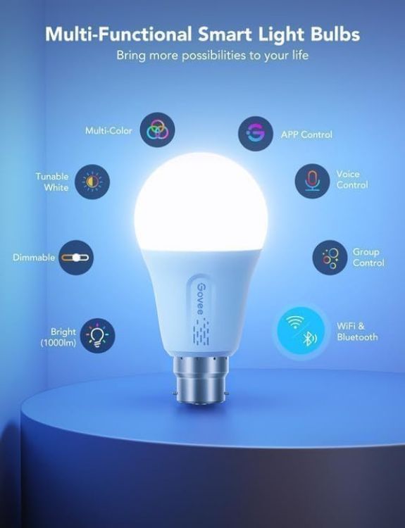 Picture of E14 Smart Bulb Alexa Light Bulbs RGB Colour Changing Bulbs Smart Life App Control Bluetooth & WiFi Bulb 470LM 5W Replace 40 Watt Works with Alexa Echo Google Assistant (4 Pack)