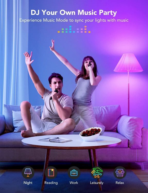 Picture of E14 Smart Bulb Alexa Light Bulbs RGB Colour Changing Bulbs Smart Life App Control Bluetooth & WiFi Bulb 470LM 5W Replace 40 Watt Works with Alexa Echo Google Assistant (4 Pack)