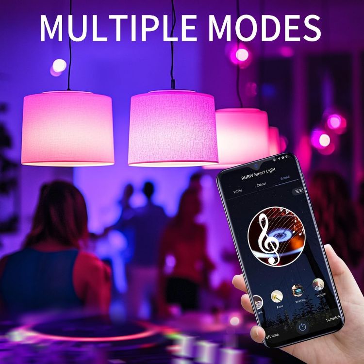 Picture of Smart Bulb E14 Alexa Light Bulbs RGB Colour Changing Bulbs Smart Life App Control Bluetooth & WiFi Bulb 470LM 5W Replace 40 Watt Works with Alexa & Google Assistant (2 Pack)