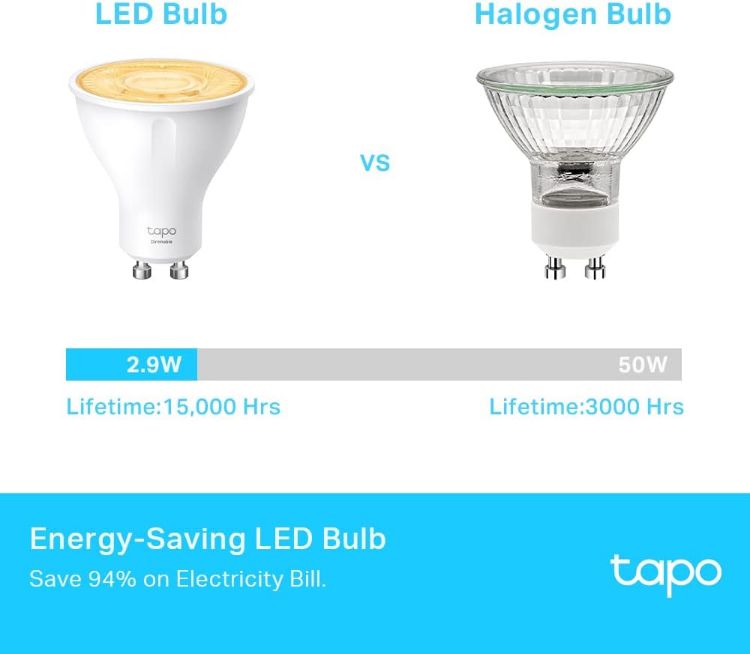 Picture of L610 4-Pack Smart Bulb Alexa Light Bulb WiFi Smart Light Bulb GU10 Lamp Base 1-100% Dimmable Wi-Fi LED Spotlight Bulbs High Lumen Remote Control Voice Control with Alexa & Google