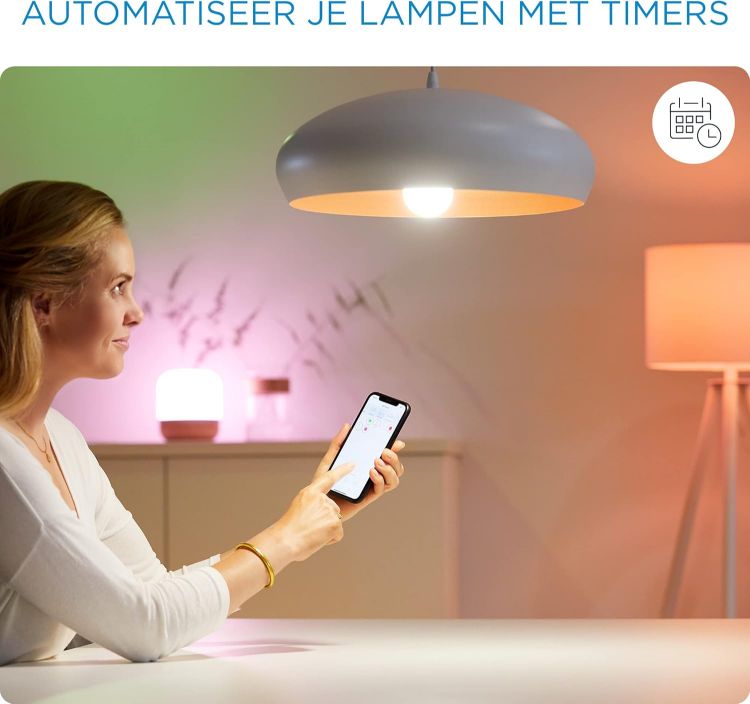 Picture of Colour [E27 Edison Screw] Smart Connected WiFi Light Bulb 60W Colour and White Light App Control for Home Indoor Lighting Livingroom Bedroom [Energy Class F]