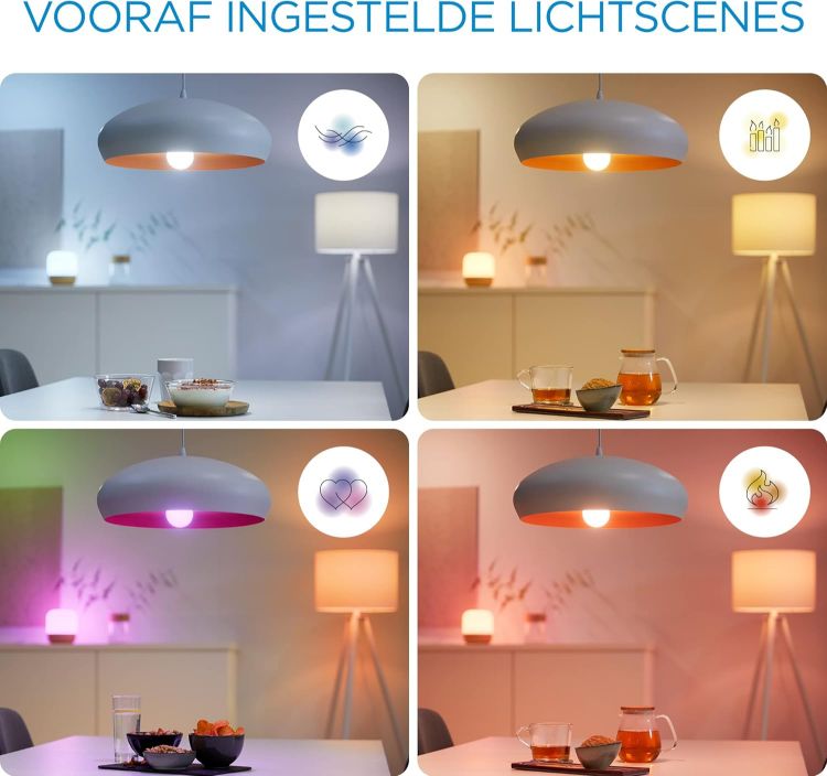 Picture of Colour [E27 Edison Screw] Smart Connected WiFi Light Bulb 60W Colour and White Light App Control for Home Indoor Lighting Livingroom Bedroom [Energy Class F]