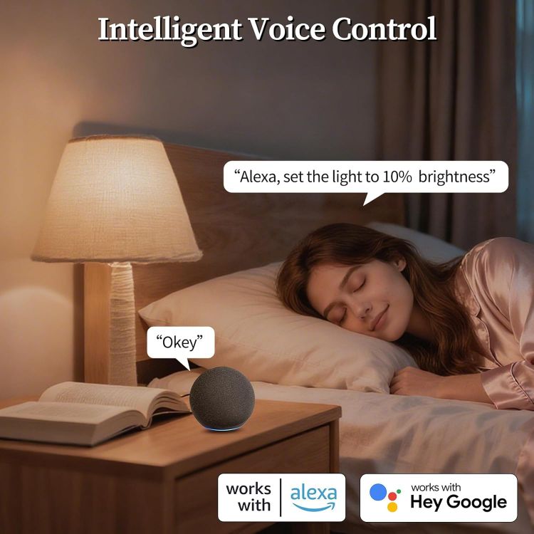 Picture of Light Bulb E27 800LM (60W Equivalent) RGBCW Wi-Fi & Bluetooth Smart LED Bulbs Preset No Hub Required Google Compatible App Control & Scheduling