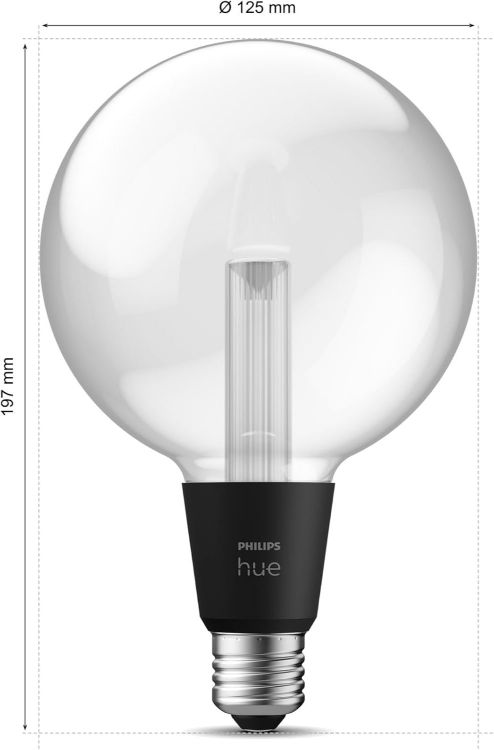 Picture of Lightguide G125 Large Globe Smart Bulb White and Color Light Bluetooth Compatible Voice Control with Alexa Apple Home & Google Assistant [Energy Class G]