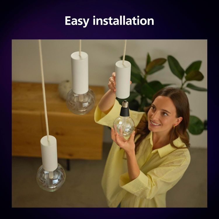 Picture of Lightguide G125 Large Globe Smart Bulb White and Color Light Bluetooth Compatible Voice Control with Alexa Apple Home & Google Assistant [Energy Class G]