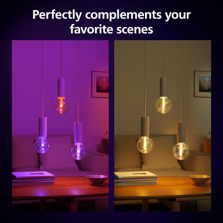 Picture of Lightguide G125 Large Globe Smart Bulb White and Color Light Bluetooth Compatible Voice Control with Alexa Apple Home & Google Assistant [Energy Class G]