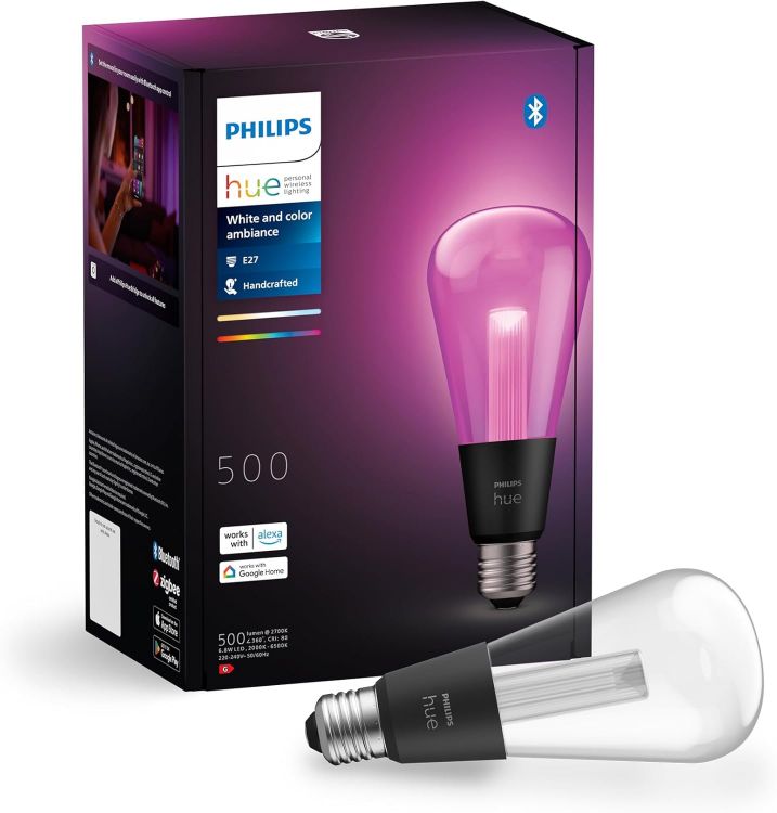 Picture of Lightguide ST70 Edison Smart Bulb White and Color Light Bluetooth Compatible Voice Control with Alexa Apple Home & Google Assistant [Energy Class G]