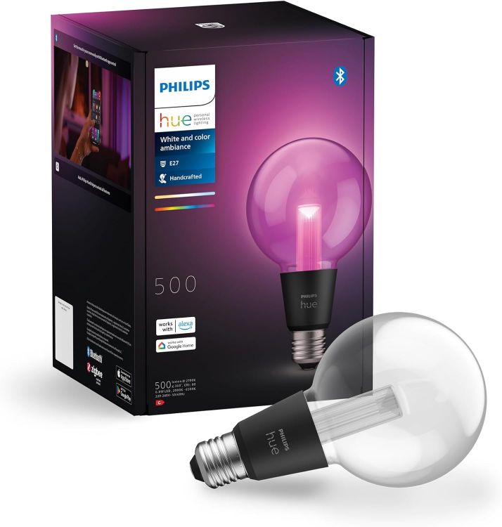 Picture of Lightguide G95 Small Globe Smart Bulb White and Color Light Bluetooth Compatible Voice Control with Alexa Apple Home & Google Assistant [Energy Class G]