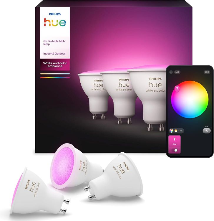Picture of GU10 Smart LED Spotlight 3-Pack White and Colour Ambiance