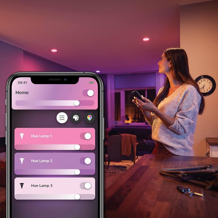 Picture of New White and Colour Ambiance Smart Light [GU10 Spot] with Bluetooth Works with Alexa Google Assistant and Apple HomeKit for Home Indoor Lighting for Livingroom Lounge