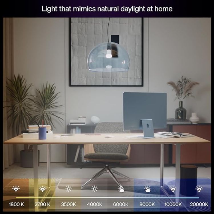 Picture of Starter Kit Bridge Pro + Smart Button + 3 A60 E27 Smart Bulbs, White and Colour Ambience, Smart Light Hub, Works with Apple Home, Amazon Alexa, Google Assistant, Samsung SmartThings