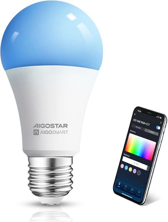 Picture of Smart Bulb E27, Alexa Light Bulb, WiFi Smart Bulb 9W RGBCW LED Colour Changing Light Bulb Compatible with Amazon Alexa and Google Home,Sync to Music, Dimmable, No Hub Required [Energy Class D]