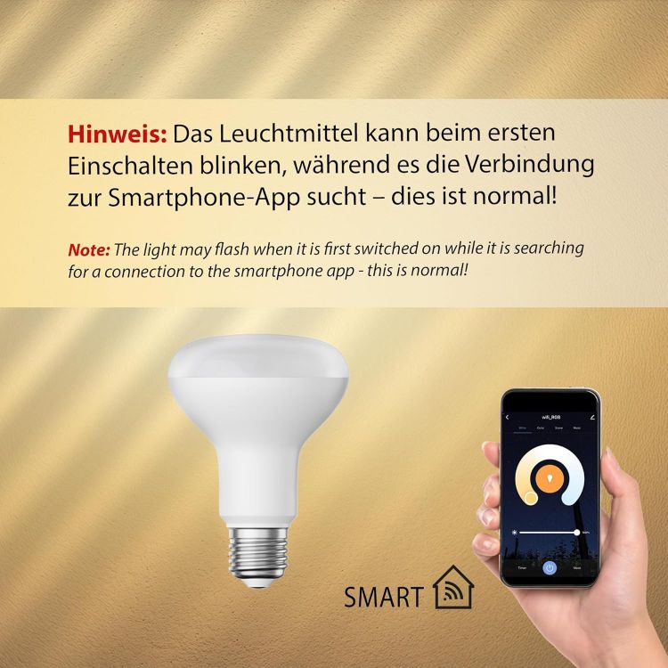 Picture of E27 LED RGB Bulb R80 Warm White - Cool White (2700-6300 K) 9.9W 950lm Smart Home WLAN Alexa Matt [Energy Class F]