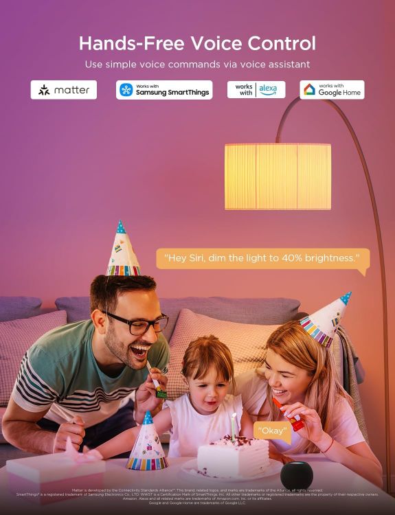 Picture of RGBWW Smart Bulb B22 2 Pack and RGBIC LED Strip Light 5m Bundle