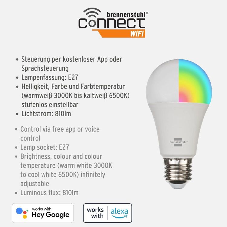 Picture of Connect WiFi LED Bulb SB 800 E27 Pack of 2 Alexa Google