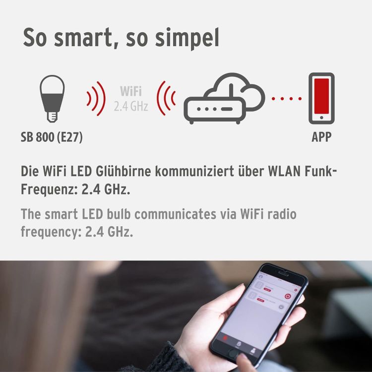Picture of  Connect.z Smart Home GU10 LED Light Bulb, ZigBee Lightbulb, app and Voice Control, dimmable, RGB, White tunable Light (Warm – Cool White), 345 Lumen, 5 watt [Energy Class G]