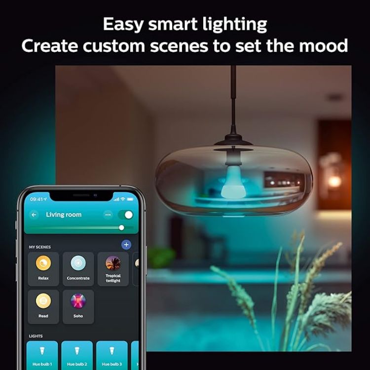 Picture of White and Colour Ambiance Smart Light Bulb 100W - 1600 Lumen [E27 Edison Screw] & White and Colour Ambiance Smart Light Bulb [E14 Small Edison Screw]