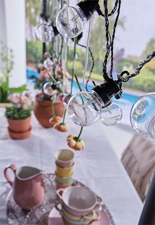 Picture of Luxform Lighting Fiji 20 Bulb (G45) Indoor/Outdoor String Light Set Battery Operated - 6m - 8 Functions - On/Off Switch with 24 Hour Timer - IP44 Rated Perfect for Garden, Pegola, Bedroom, Camping