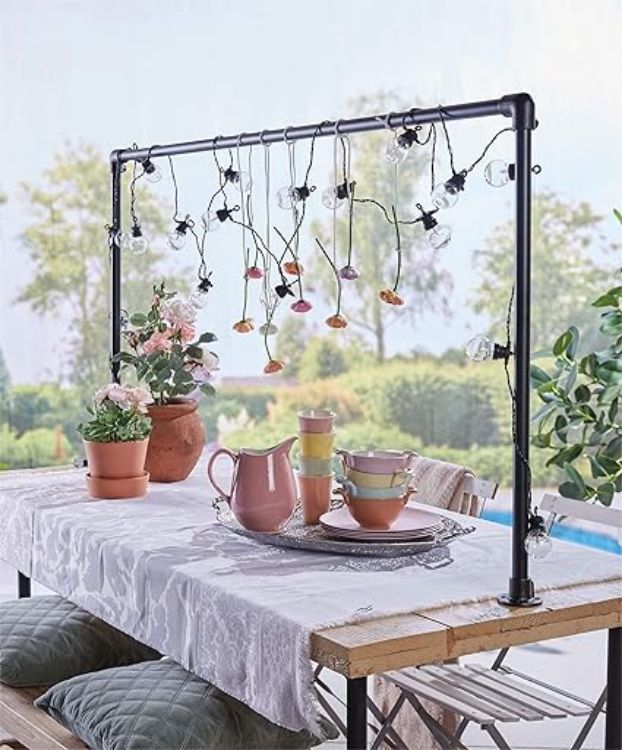 Picture of Luxform Lighting Fiji 20 Bulb (G45) Indoor/Outdoor String Light Set Battery Operated - 6m - 8 Functions - On/Off Switch with 24 Hour Timer - IP44 Rated Perfect for Garden, Pegola, Bedroom, Camping